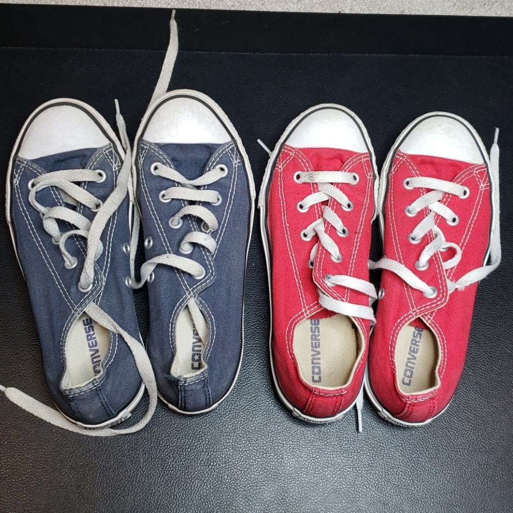 2 pairs of kids Converse shoes